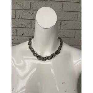 Charlie Twisted Sliver Tone Fashion Jewelry Necklace